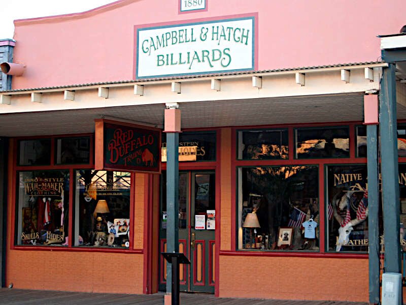 Exterior of the Red Buffalo Trading Company on Allen Street, on the site of the former Campbell and Hatch Saloon where Morgan Earp was killed