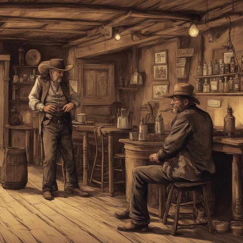 Illustration for the Klondike Mike story — a mysterious woman with a silver ribbon
